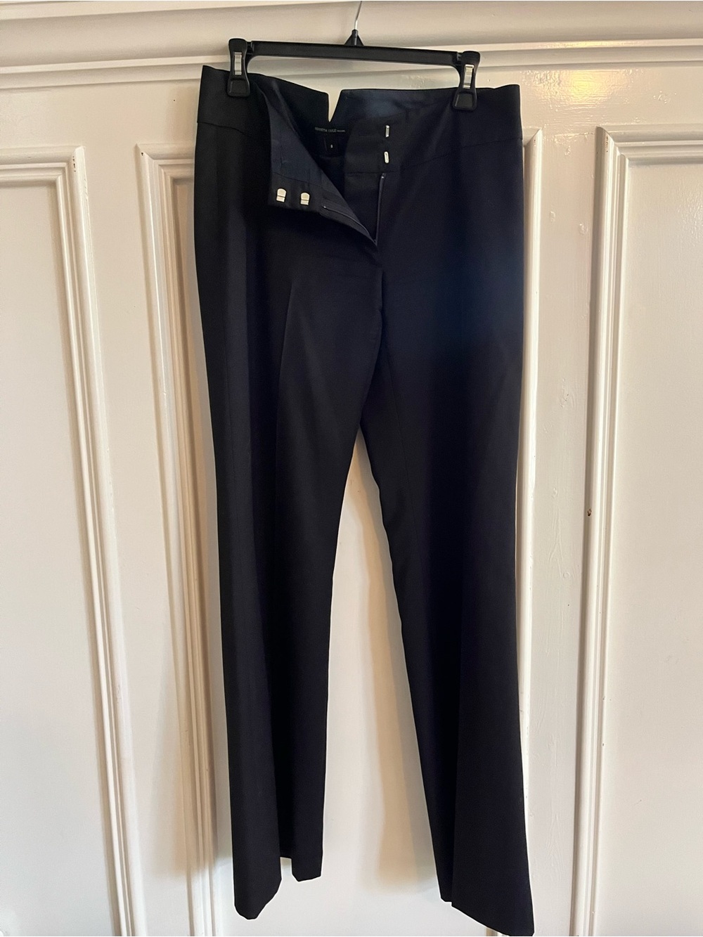 Kenneth Cole Black Straight-Leg Dress Trousers